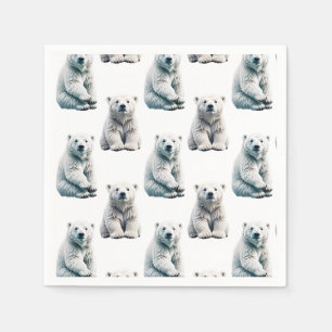 Serviette En Papier Conception de motif d'animal ours polaire