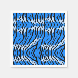 Serviette En Papier Conception de motif de peau d'animal Tigre Bleu