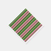 Serviette En Papier Conception de motif rayé stylé rose vert (Coin)