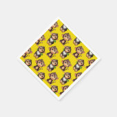 Serviette En Papier Conception de motif singe jaune  (Coin)