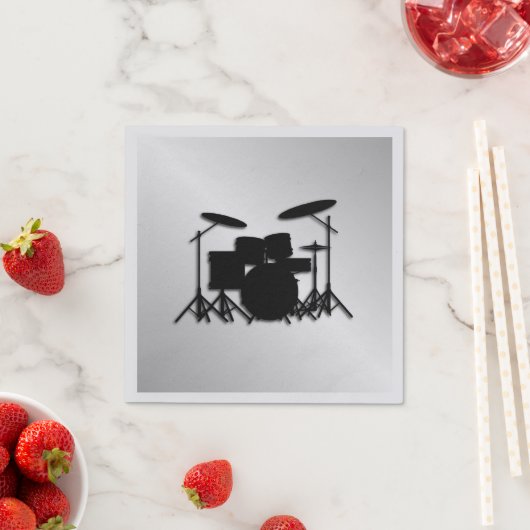 Serviette En Papier Conception de musique de batterie (En situation)