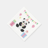 Serviette En Papier Conception de Panda douce à la menthe et rose (Coin)