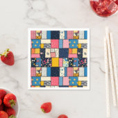 Serviette En Papier Conception de Patchwork adorable, Motif Joueur (En situation)