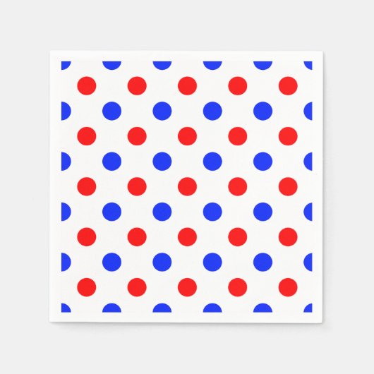 Serviette En Papier Conception de points noirs blancs rouges bleus  (Devant)