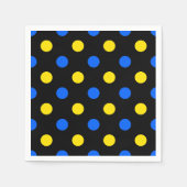Serviette En Papier Conception de points noirs bleus jaunes  (Devant)
