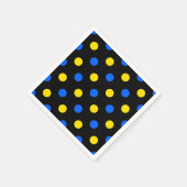 Serviette En Papier Conception de points noirs bleus jaunes  (Coin)