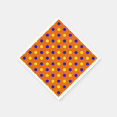 Serviette En Papier Conception de points polka bleus jaunes orange  (Coin)