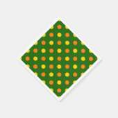 Serviette En Papier Conception de points polka jaune orange vert  (Coin)