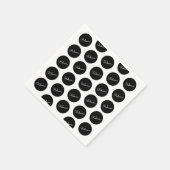 Serviette En Papier Conception de points Polka Noir & Blanc Rétro-Mode (Coin)