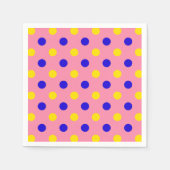 Serviette En Papier Conception de points polka rose bleu jaune (Devant)