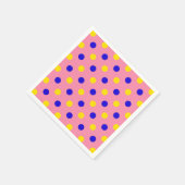 Serviette En Papier Conception de points polka rose bleu jaune (Coin)