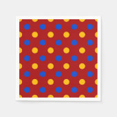 Serviette En Papier Conception de points polka rouges bleus jaunes (Devant)