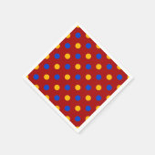 Serviette En Papier Conception de points polka rouges bleus jaunes (Coin)