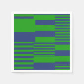 Serviette En Papier Conception de rayures patchwork bleu vert (Devant)