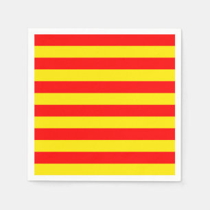Serviette En Papier Conception de rayures rouges et jaunes
