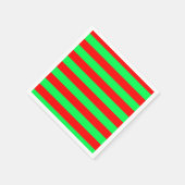 Serviette En Papier Conception de rayures rouges et vertes (Coin)