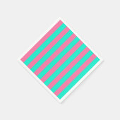 Serviette En Papier Conception de rayures vert menthe rose (Coin)
