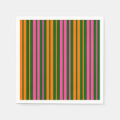 Serviette En Papier Conception de rayures verticales vert orange rose (Devant)