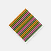 Serviette En Papier Conception de rayures verticales vert orange rose (Coin)