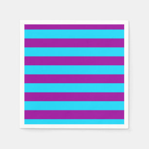 Serviette En Papier Conception de rayures violettes bleues
