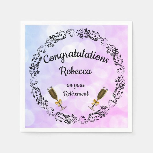 Serviette En Papier Conception de retraite personnalisée (Devant)