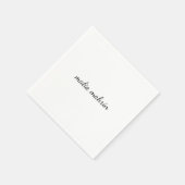 Serviette En Papier Conception de script de monogramme blanc moderne (Coin)