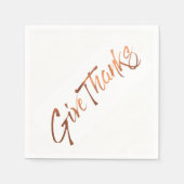 Serviette En Papier Conception de script Thanksgiving Give Thanks (Devant)