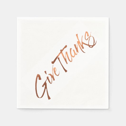 Serviette En Papier Conception de script Thanksgiving Give Thanks (Devant)