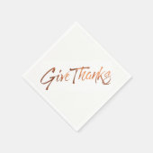 Serviette En Papier Conception de script Thanksgiving Give Thanks (Coin)