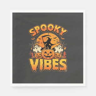 Serviette En Papier Conception de sorcière de citrouille d'Halloween V