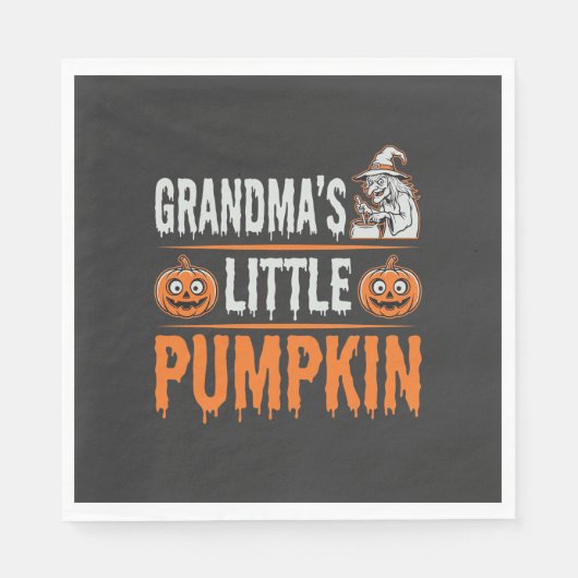 Serviette En Papier Conception de sorcière d'Halloween de petit citrou (Devant)