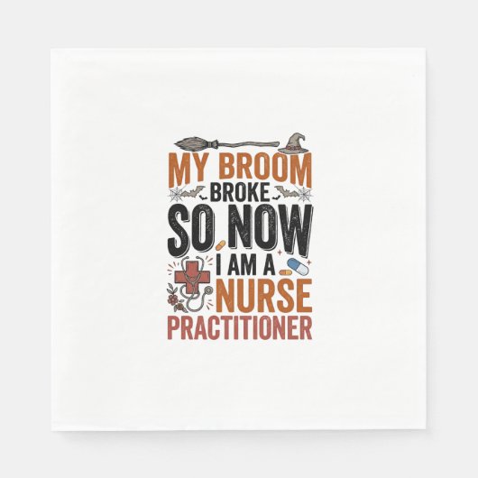 Serviette En Papier Conception de sorcière d'infirmière praticienne dr (Devant)