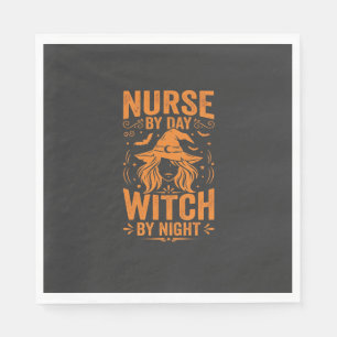 Serviette En Papier Conception de sorcière infirmière Halloween