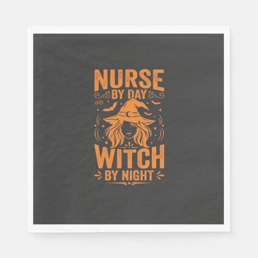 Serviette En Papier Conception de sorcière infirmière Halloween (Devant)