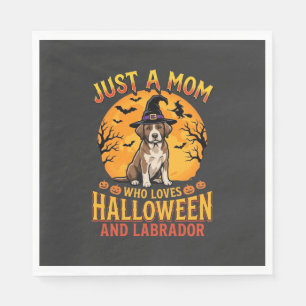 Serviette En Papier Conception de sorcière maman Labrador Halloween_1