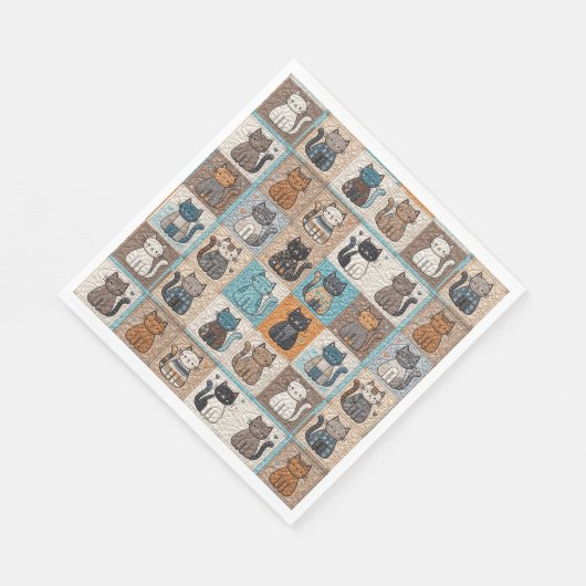 Serviette En Papier Conception de surface composée de chats (Coin)