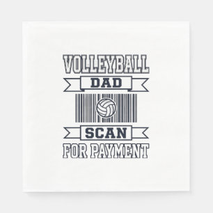 Serviette En Papier Conception de t-shirt drôle pour papa de volley-ba
