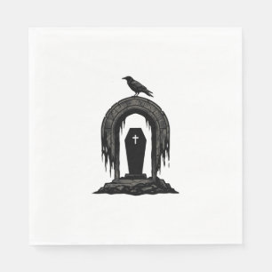 Serviette En Papier Conception de T-shirt silhouette de tombe de cimet