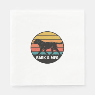 Serviette En Papier Conception de T-shirt vintage Bark And Meo Dog Sun