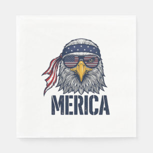 Serviette En Papier Conception de T-shirt Vintage Patriote Eagle Meric