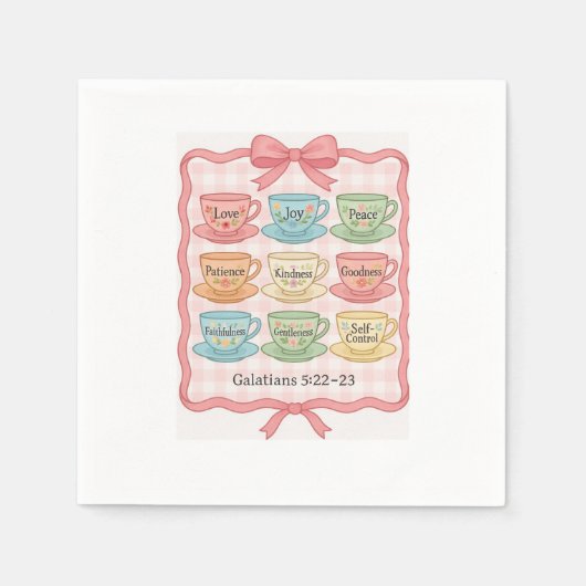 Serviette En Papier Conception de tasse de thé rose (Devant)