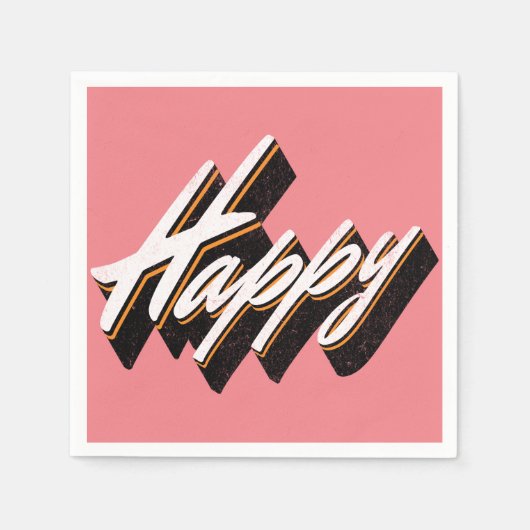 Serviette En Papier Conception de texte agréable (Devant)