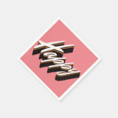 Serviette En Papier Conception de texte agréable (Coin)