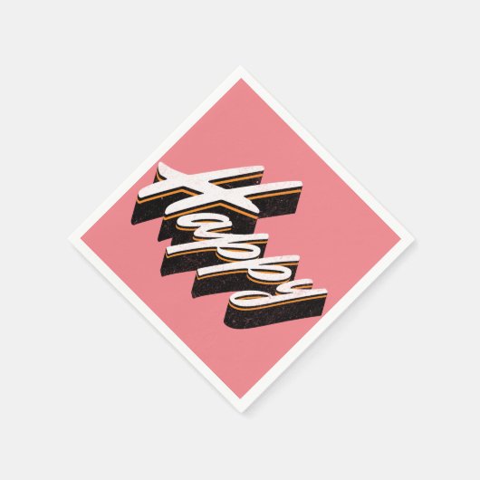 Serviette En Papier Conception de texte agréable (Coin)