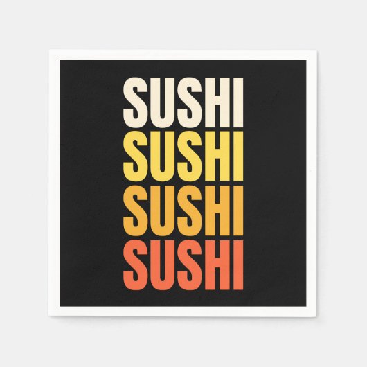 Serviette En Papier Conception de texte de Sushi (Devant)