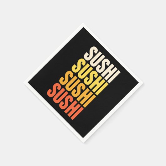 Serviette En Papier Conception de texte de Sushi (Coin)