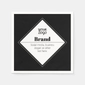 Serviette En Papier Conception de texte moderne éditable & Votre logo (Devant)