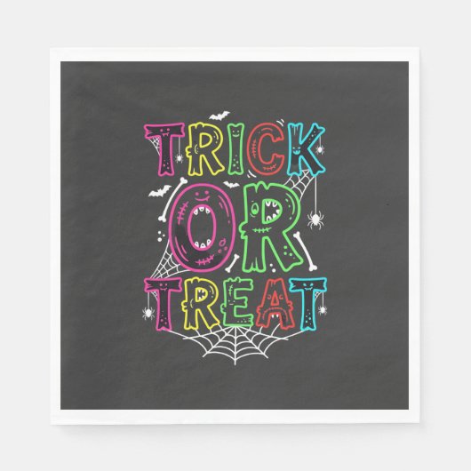 Serviette En Papier Conception de toile d'araignée Halloween Trick or  (Devant)