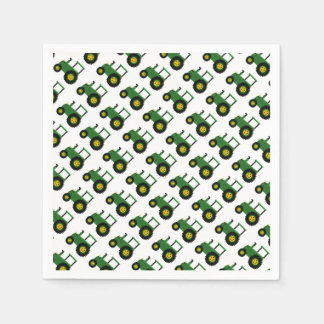 Serviette En Papier Conception de tracteur vert