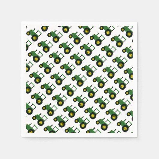 Serviette En Papier Conception de tracteur vert (Devant)